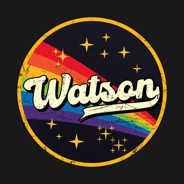 Watson // Rainbow In Space Vintage Grunge-Style by LMW Art