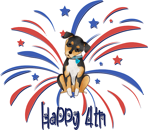 Happy 4th - Puppy Style Kids T-Shirt by MonarchGraphics