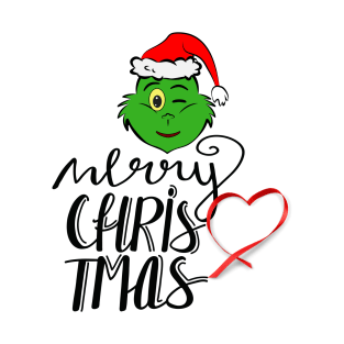 MERRY CHRISTMAS - HEART - Green Elf T-Shirt