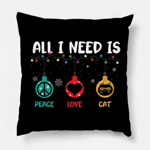 Peace, Love and Cat Pillow by Madelyn_Frere