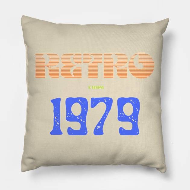 Retro Birthyear 1979 Pillow by FNRY