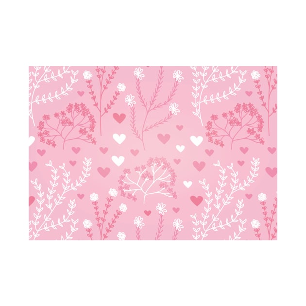 Pretty Pink Floral Hearts by epiclovedesigns