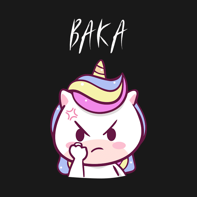 Funny Anime Baka Purple Kawaii Unicorn - Style 01 by Art Deck