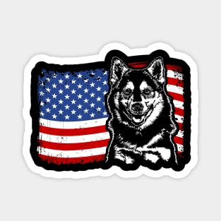 Proud Pomsky American Flag patriotic dog Magnet