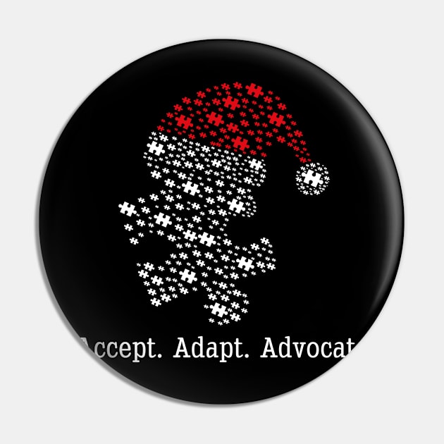 Accept Adapt Advocate T-Shirt Gift For Christmas Pin by TeeAnimals