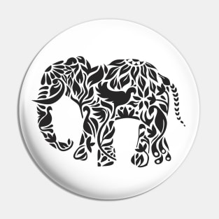 Flourish Elephant in Black Pin