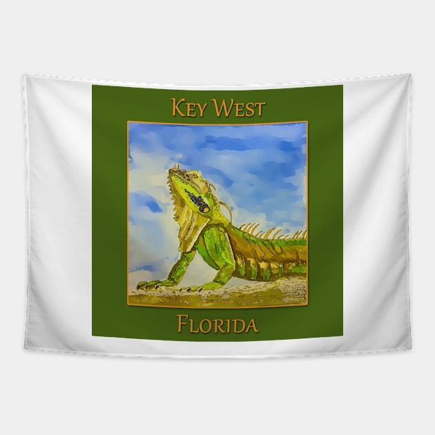 Key West Florida Iguana - WelshDesigns Tapestry by WelshDesigns