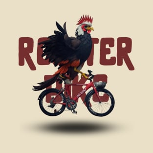 Funny Rooster Bike Animals Vintage Cool T-Shirt