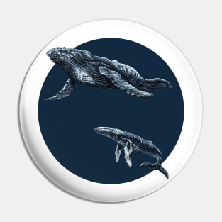 Pair of humpback whales Pin