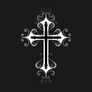 Gothic white cross T-Shirt