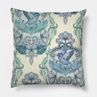 Not Even a Sparrow - hand drawn vintage bird illustration pattern Pillow