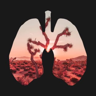 Desert Sun Set in Lungs Design T-Shirt