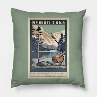 Rocky Mountain National Park Vintage Travel Poster Pillow