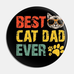 BEST CAT DAD EVER Kitten Cat Daddy Gift Vintage Retro Pin