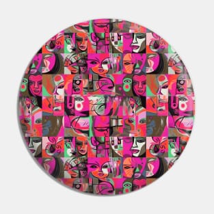 Cubism faces people Pin