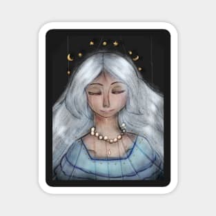 Moon Dream Woman Art Print And More Magnet