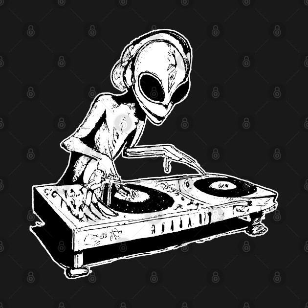 Tekno DJ Alien Rave Vinyl by T-Shirt Dealer