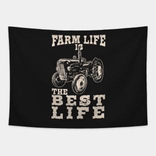 Farm Life is the Best Life Farmer Tractor Tapestry