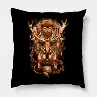 owl and deer Pillow