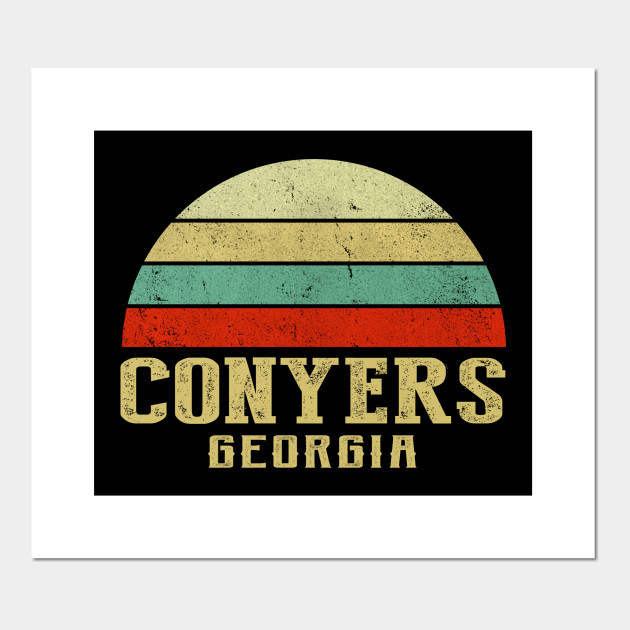 Georgia Vintage Retro Sunset Conyers Ga Shirt Conyers City