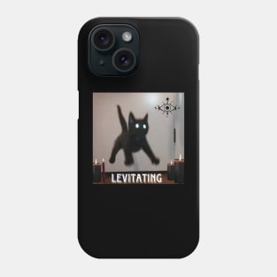 Black cat Levitating Phone Case