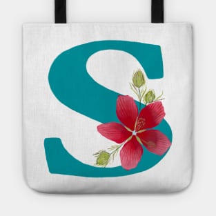 Fonts n Flowers with the Letter S by MarcyBrennanArt Tote