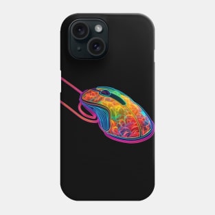 RGB Overload: A Graphic drawing of Gaming PC mouse Phone Case