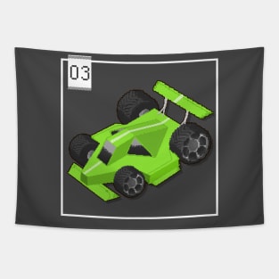 05 - Pixel Cars - Little Green Corridor Tapestry