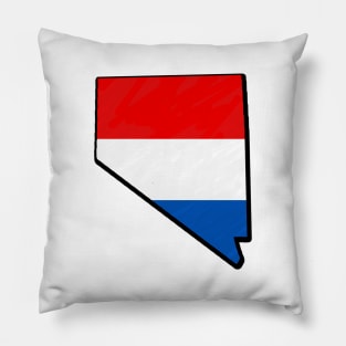 Red, White, and Blue Nevada Outline Pillow