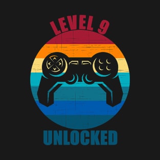 Level 9 Unlocked 9th Birthday 9 Year Old Gift T-Shirt