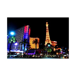 Eiffel Tower Paris and Ballys Hotel Las Vegas America T-Shirt