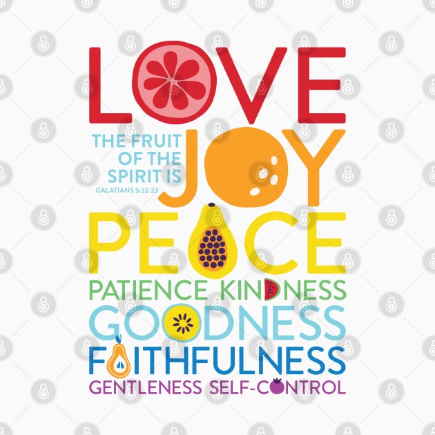 Fruit of the Spirit Christian Bible Verse by August Design