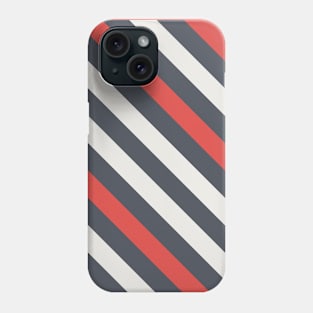 Diagonal Black, White and Red Stripes Phone Case