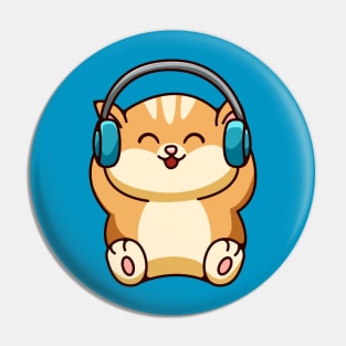 Music And Cat Pin