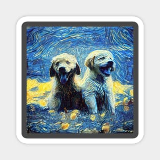 Cute puppy painting (pet, dog, pretty and hiking) Magnet