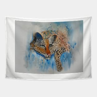 Pouncing Leopard Tapestry