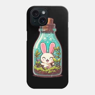 Kawaii bunny in plant bottle Phone Case