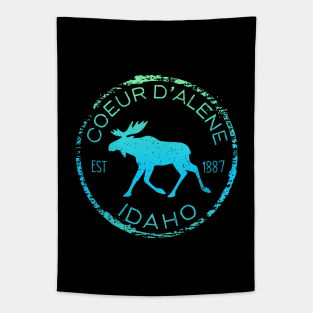 Coeur d'Alene Idaho Weathered Moose Souvenir Tapestry