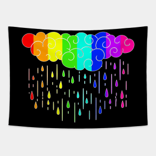 Rainbow Rain Cloud Tapestry