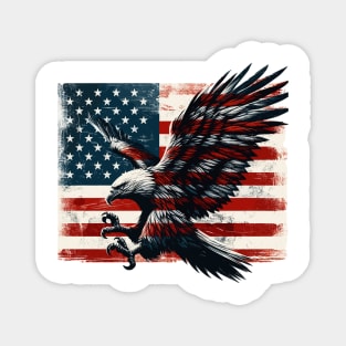 American Flag with Bald Eagle Magnet
