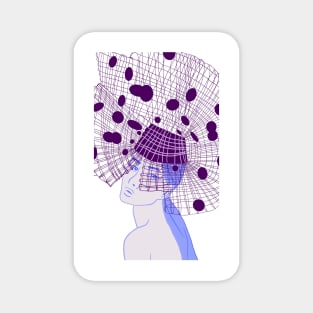 fashion headpiece purple polka dot Magnet