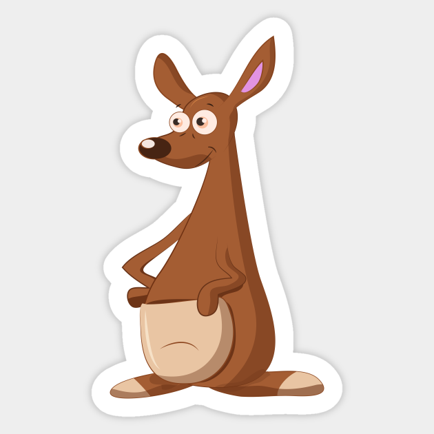 Cartoon Kangaroo - Cartoon Kangaroo - Sticker | TeePublic Cartoon Kangaroo - Cartoon Kangaroo - Sticker | TeePublic