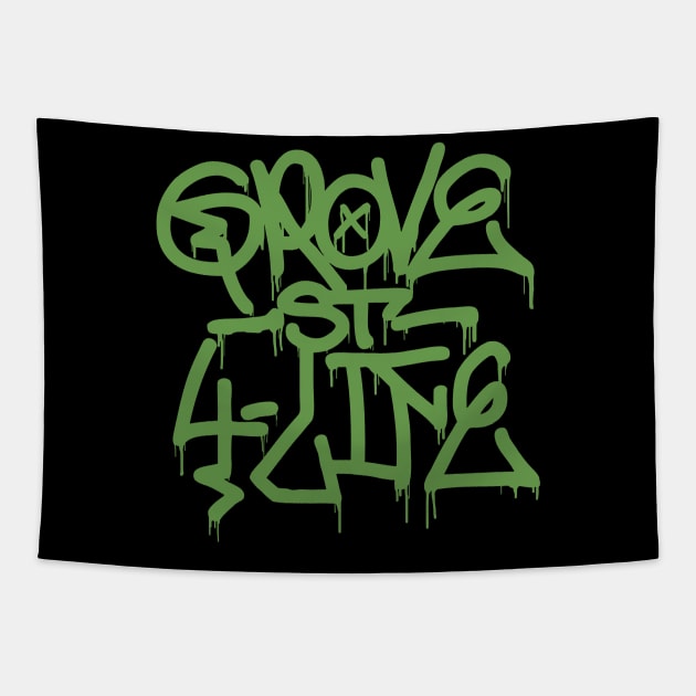 Grove Street Graffiti Drip Tapestry by Power Up Prints