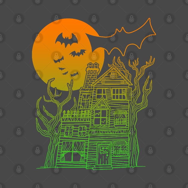 Haunted House Neon Gradient by LeMae Macabre