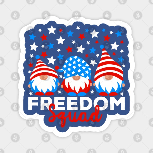 Freedom Squad Red White & Blue Gnomes Magnet by DetourShirts