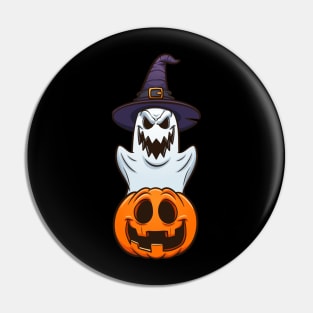 Halloween ghost and pumpkin Pin