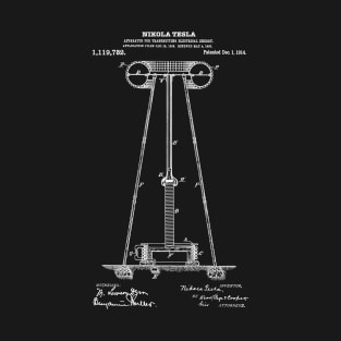 Tesla Coil Patent White T-Shirt