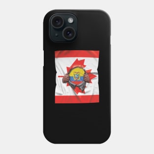 Ecuador Flag Canadian Flag Ripped - Gift for Ecuadorian From Ecuador Phone Case