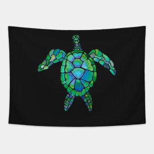 Sea Turtles & Friends on Ultramarine Blue by MarcyBrennanArt Tapestry