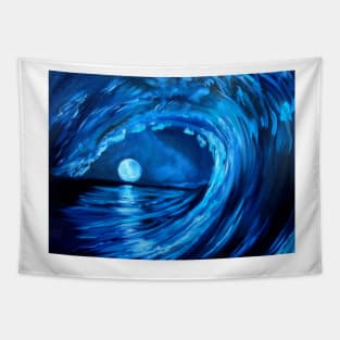 Moonlit Wave Tapestry